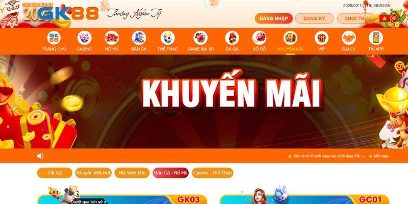 Khuyến mãi bắn cá - nổ hũ